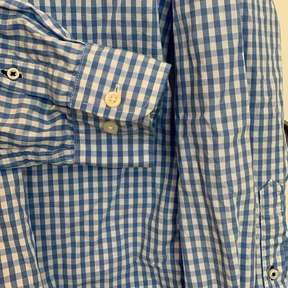 Tommy Hilfiger Men's Classic Fit  Blue Checkered Shirt - Picture 6 of 9